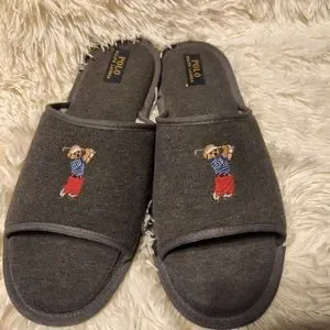 Polo Ralph Lauren Golf Bear Memory Foam Gray Slippers 13 s-l1200.jpg main image 3